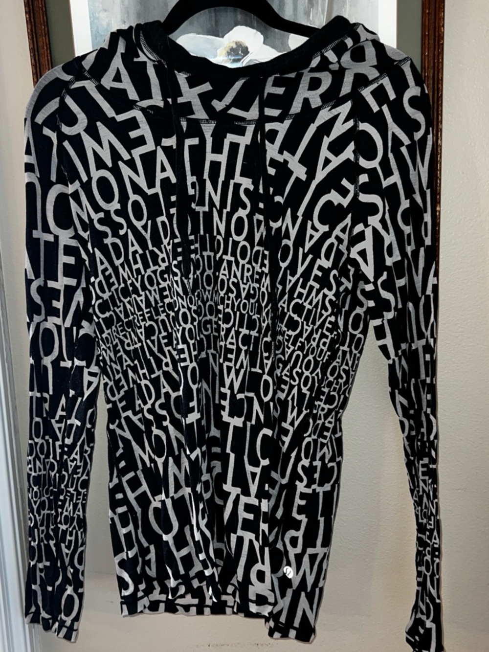 lululemon athletica Black and White Graphic Letter Print Hoodie